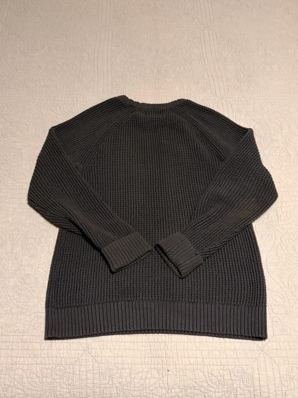 Old Navy Men's Grey Crewneck Fisherman Knit Sweater